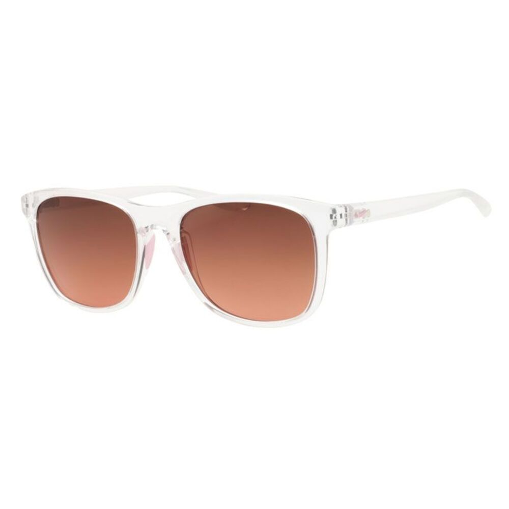 Nike Sunglasses Square Full Rim, Crystal Clear Frame and Brown Gradient Lens